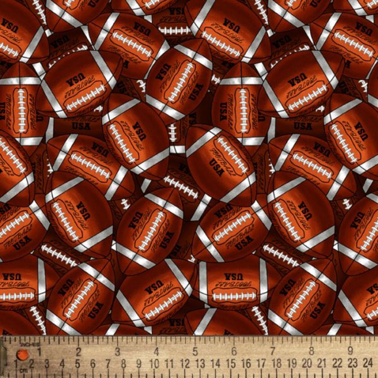 Footballs Cotton Fabric by the Yard | By The Yard | Sewing and Crafting | 44 inches wide